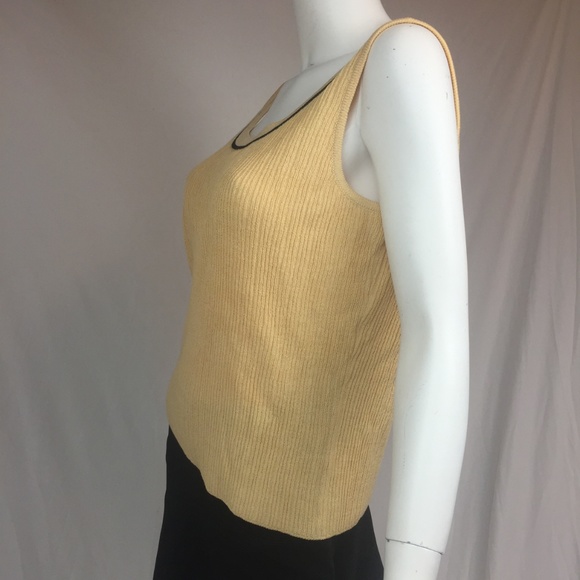 St. John M goldenrod textured ribbed shell tank - Picture 3 of 8